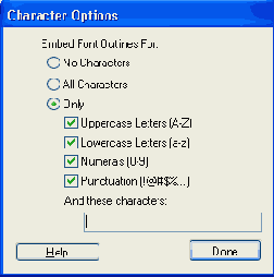   Character Options